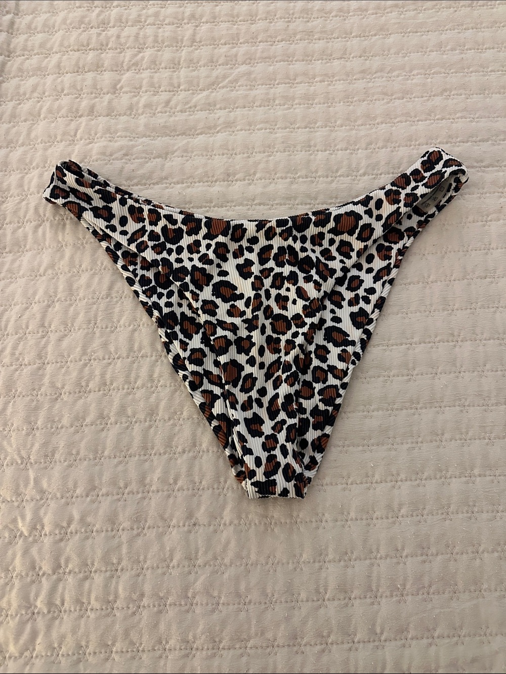 Leopard Print High-Cut Bikini Bottom